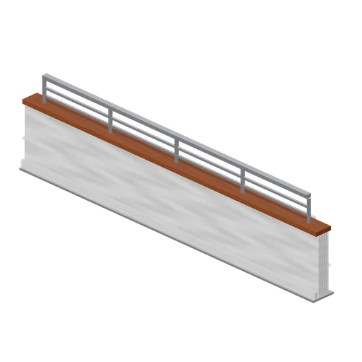 Bulwark and railing run, 6 m (Cruise Ship Deck and Lounge)