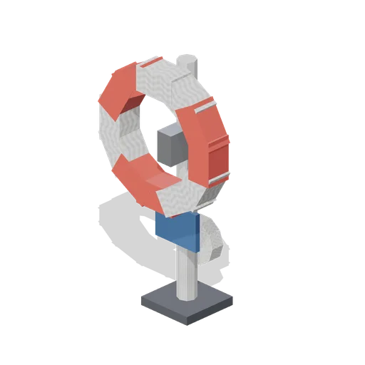 Life ring on a post (Cruise Ship Deck and Lounge)