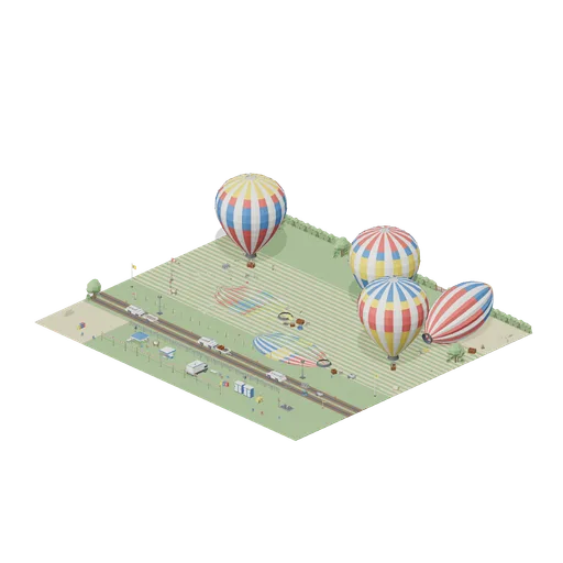 Balloon Launch Field on a Festival Morning (Hot Air Balloon Festival)