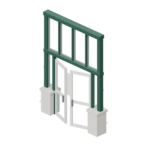 Glazed entrance door pair, 3 m bay (Botanical Glasshouse and Palm House)