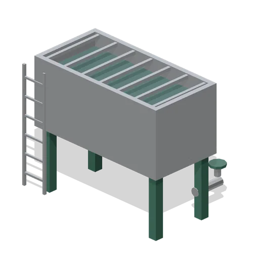 Riveted iron water tank on stands (Botanical Glasshouse and Palm House)