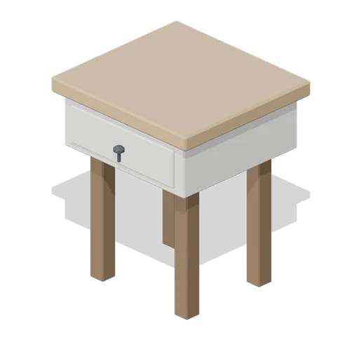 Side Table Square Drawer (Bedroom and Living Room Furniture)