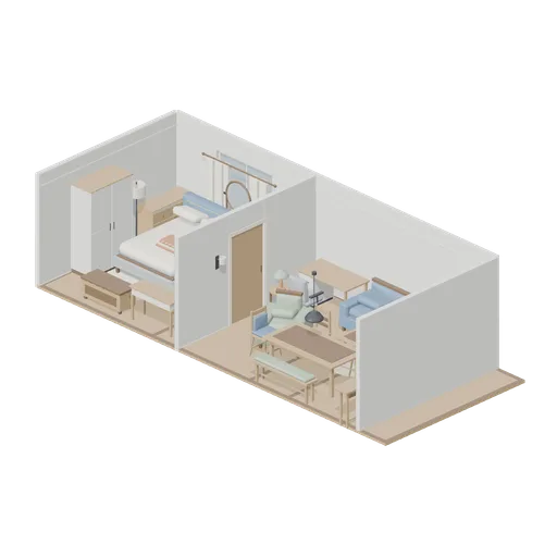 Furnished Flat: Bedroom and Living Room (Bedroom and Living Room Furniture)