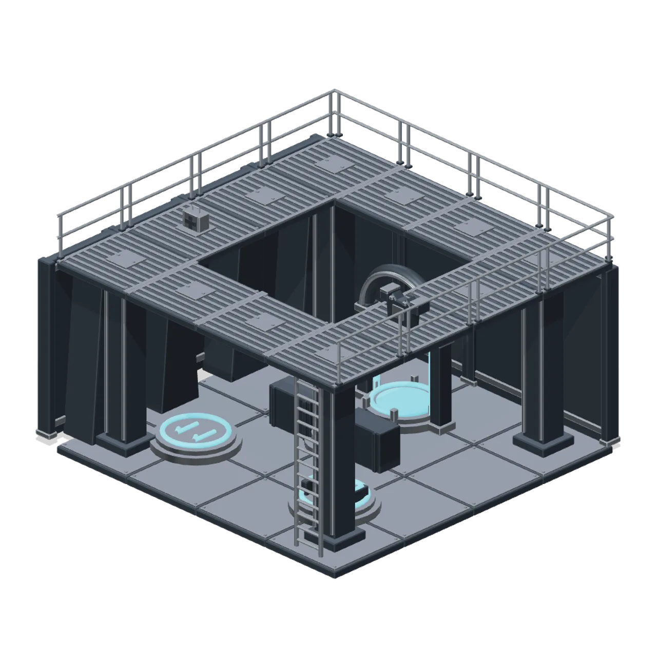 Arena Shooter Map Kit assembled scene