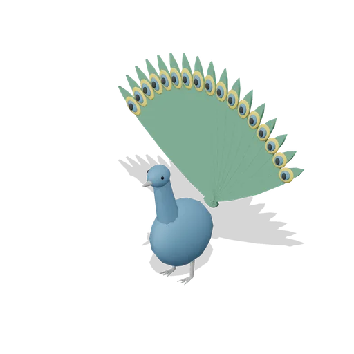 indian peacock displayed (Birds and Flying Creatures)