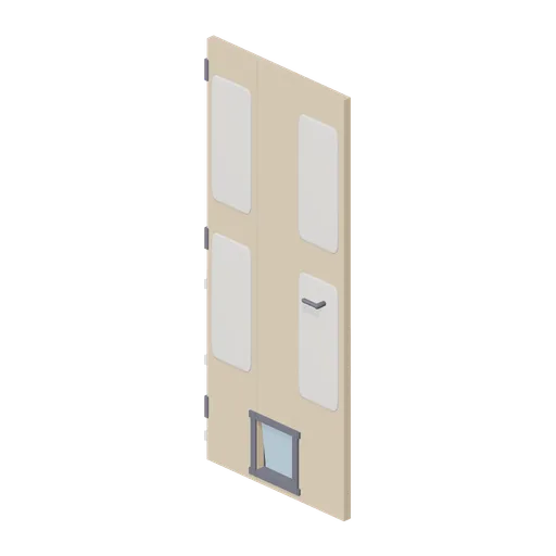 Door With Cat Flap (Companion Animals and Pet Home)