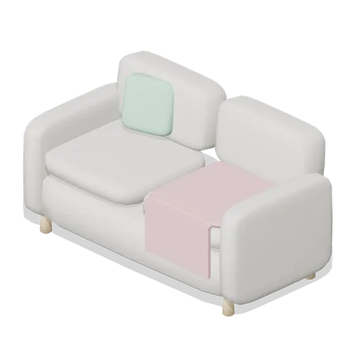 Sofa With Pet Blanket (Companion Animals and Pet Home)