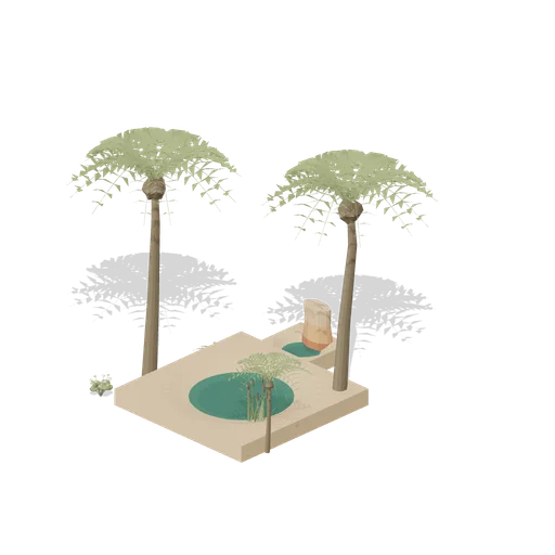 Oasis and date palm grove (Desert Canyons and Oases)