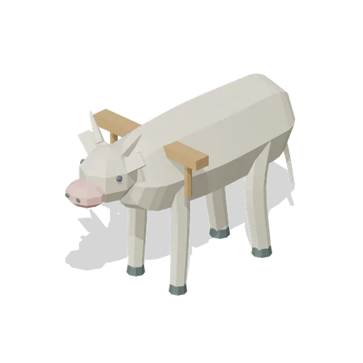 ox with yoke (Farm Livestock and Barnyard)