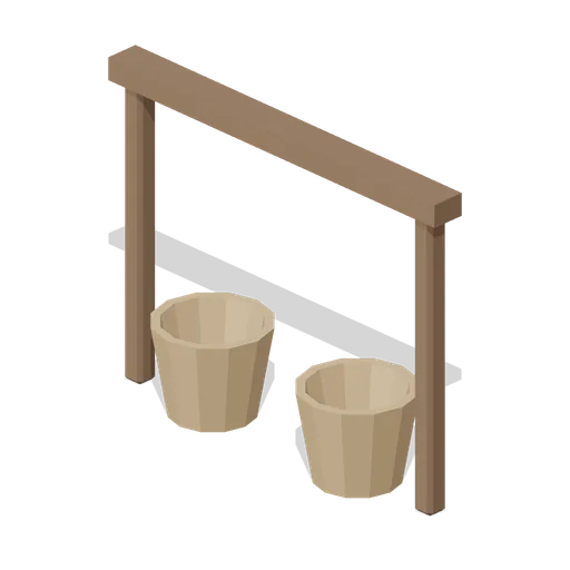 Fire Bucket Rack (Feudal Japan Castle Town)