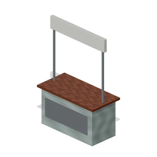 Empty mall kiosk (Liminal Spaces Kit)