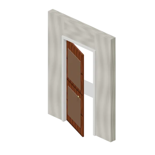 Panelled interior door (Paranormal Investigation House)