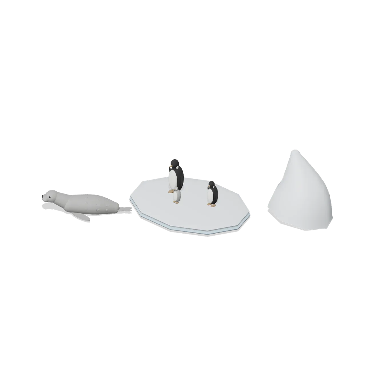 Polar, Tundra and Alpine Fauna assembled scene
