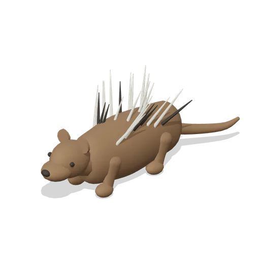 brush tailed porcupine (Rainforest and Jungle Fauna)