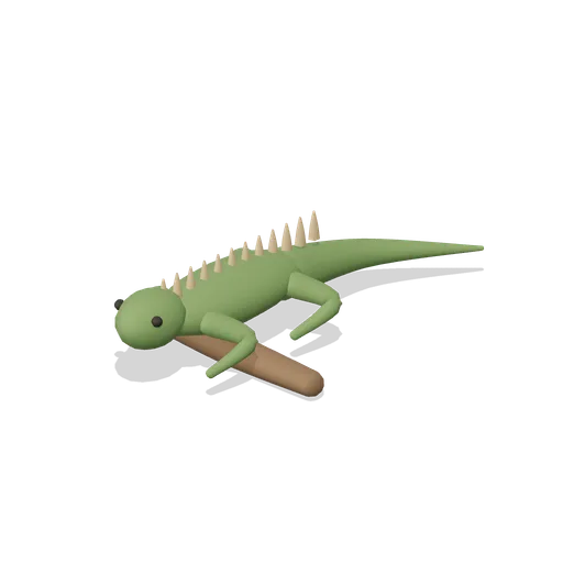 green iguana on limb (Rainforest and Jungle Fauna)