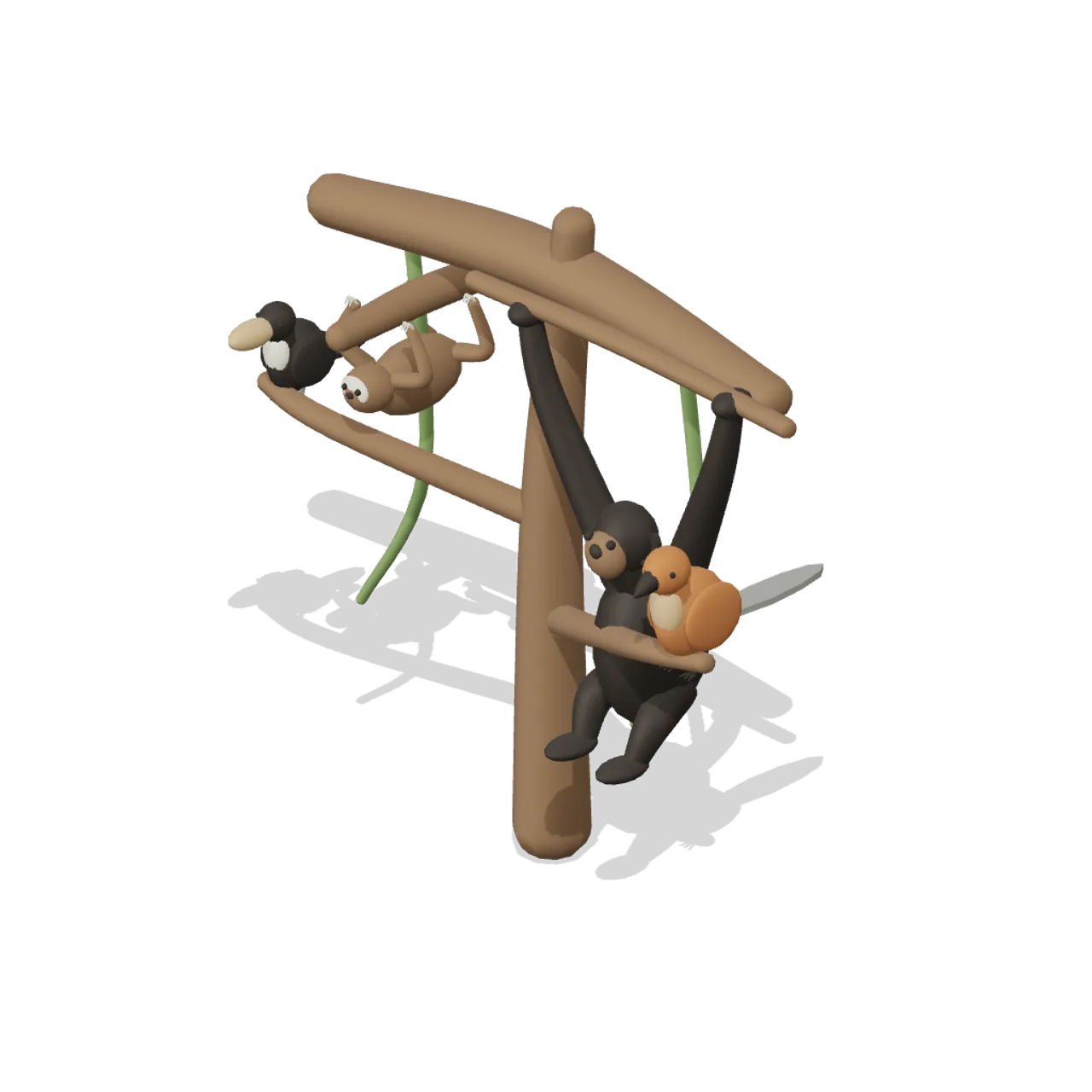 Rainforest and Jungle Fauna assembled scene