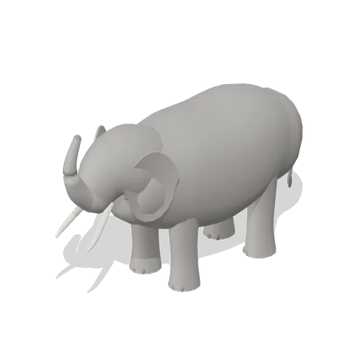 African elephant with trunk raised (Savanna Wildlife)
