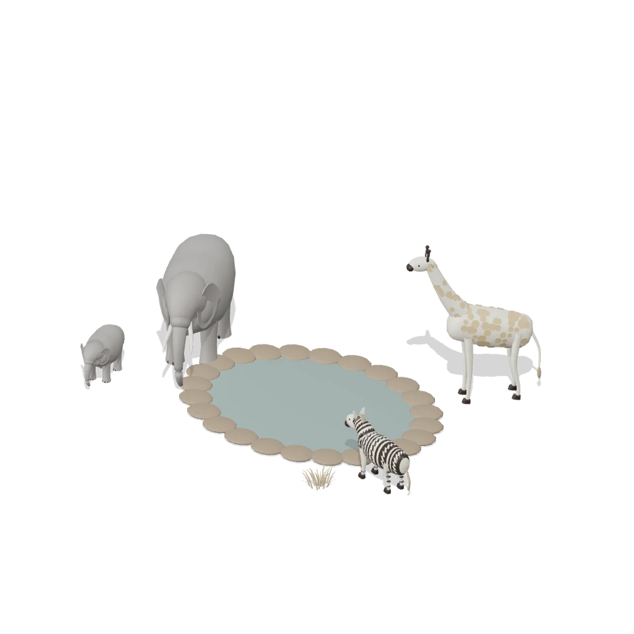 Savanna Wildlife assembled scene