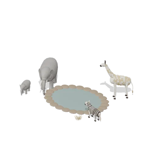 Savanna waterhole gathering (Savanna Wildlife)