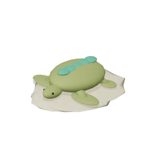 Sea turtle on sand (Underwater Reef Worlds)