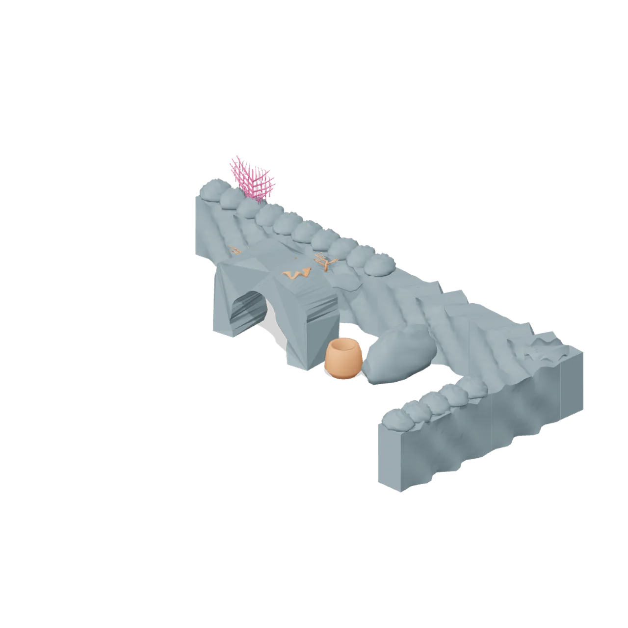 Underwater Reef Worlds assembled scene