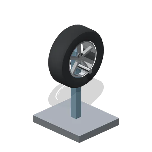 Single-wheel pedestal display (Road Car Showroom Lineup)