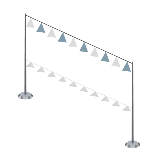 Forecourt bunting on posts (Road Car Showroom Lineup)