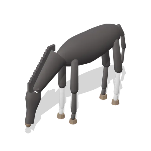 Riding Horse Grazing (Black) (Equestrian Yard and Stables)