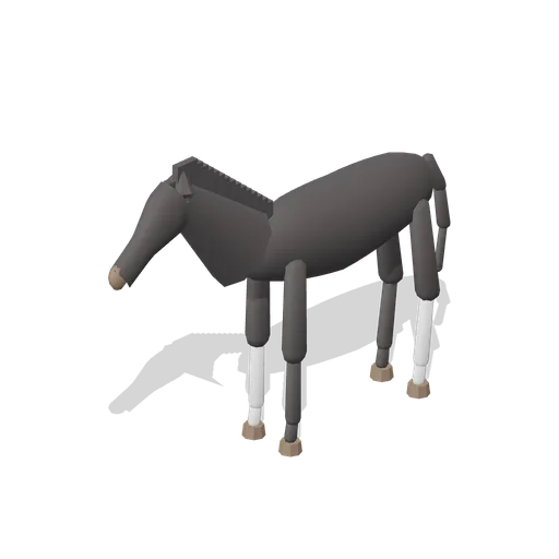 Riding Horse Standing (Black) (Equestrian Yard and Stables)
