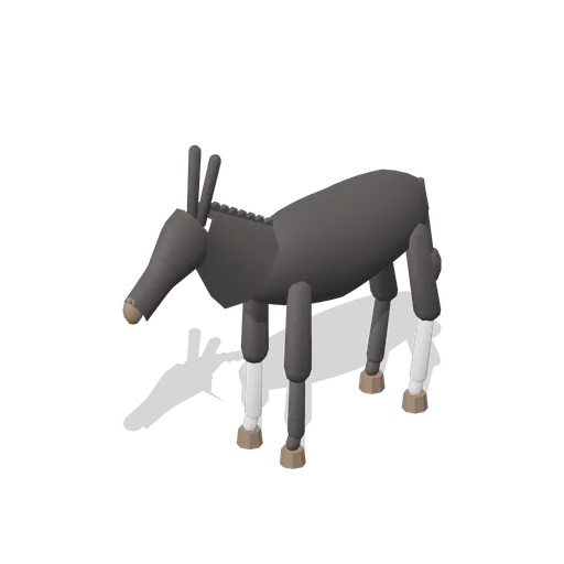 Donkey Standing (Black) (Equestrian Yard and Stables)