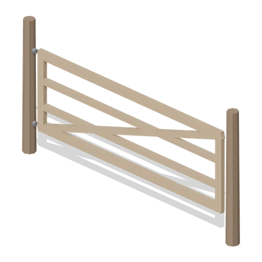 Post And Rail Fence Gate (Equestrian Yard and Stables)