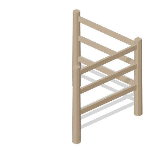 Post And Rail Fence Corner (Equestrian Yard and Stables)