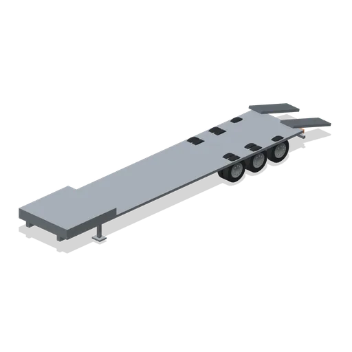 Lowboy with loading ramps (Long-Haul Trucking and Truck Stop)