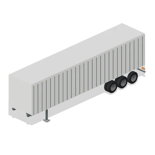 Container chassis with 40 foot box (Long-Haul Trucking and Truck Stop)