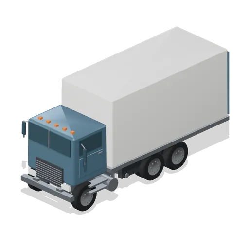 Rigid box delivery truck (Long-Haul Trucking and Truck Stop)