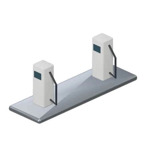Dual diesel pump island (Long-Haul Trucking and Truck Stop)