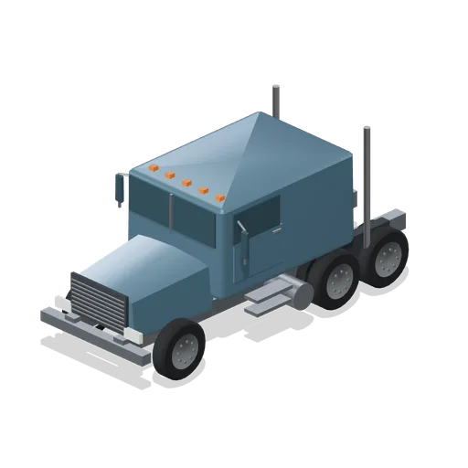 Bobtail tractor with exposed service deck (Long-Haul Trucking and Truck Stop)