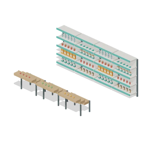 Stocked Grocery Aisle (Supermarket Operations)