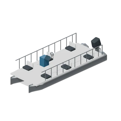Twin-pontoon leisure boat (Powerboat Racing and Launch Ramp)