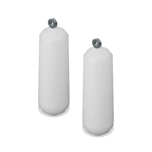 Pair of cylindrical boat fenders (Powerboat Racing and Launch Ramp)