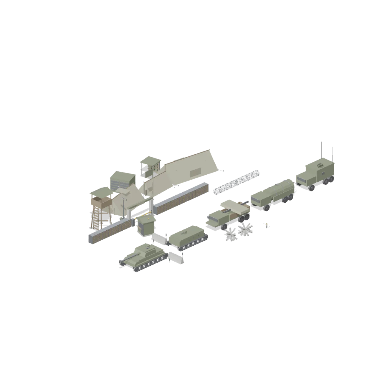 Armoured Column and Field Camp assembled scene