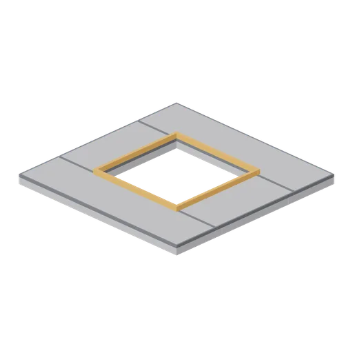 Greybox floor tile with 2 m stairwell hole (Modular Greybox Architecture Kit)