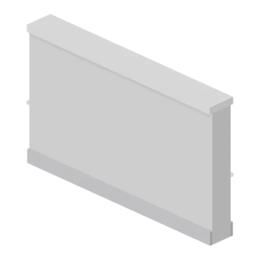 Greybox half-height wall 2 m (Modular Greybox Architecture Kit)