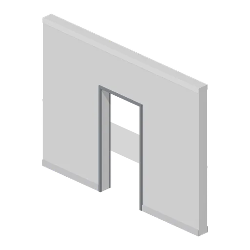 Greybox wall with single door opening (Modular Greybox Architecture Kit)