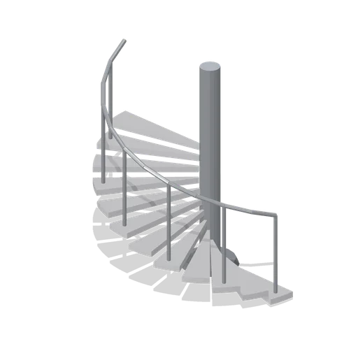 Greybox spiral stair half-turn segment (Modular Greybox Architecture Kit)