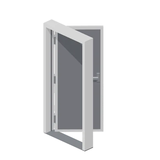Greybox hinged single door (Modular Greybox Architecture Kit)