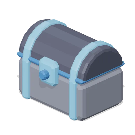Treasure chest icon, rare tier (Game UI icon library)