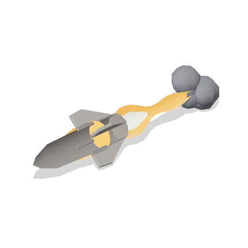 Missile with exhaust trail (VFX Mesh Library)