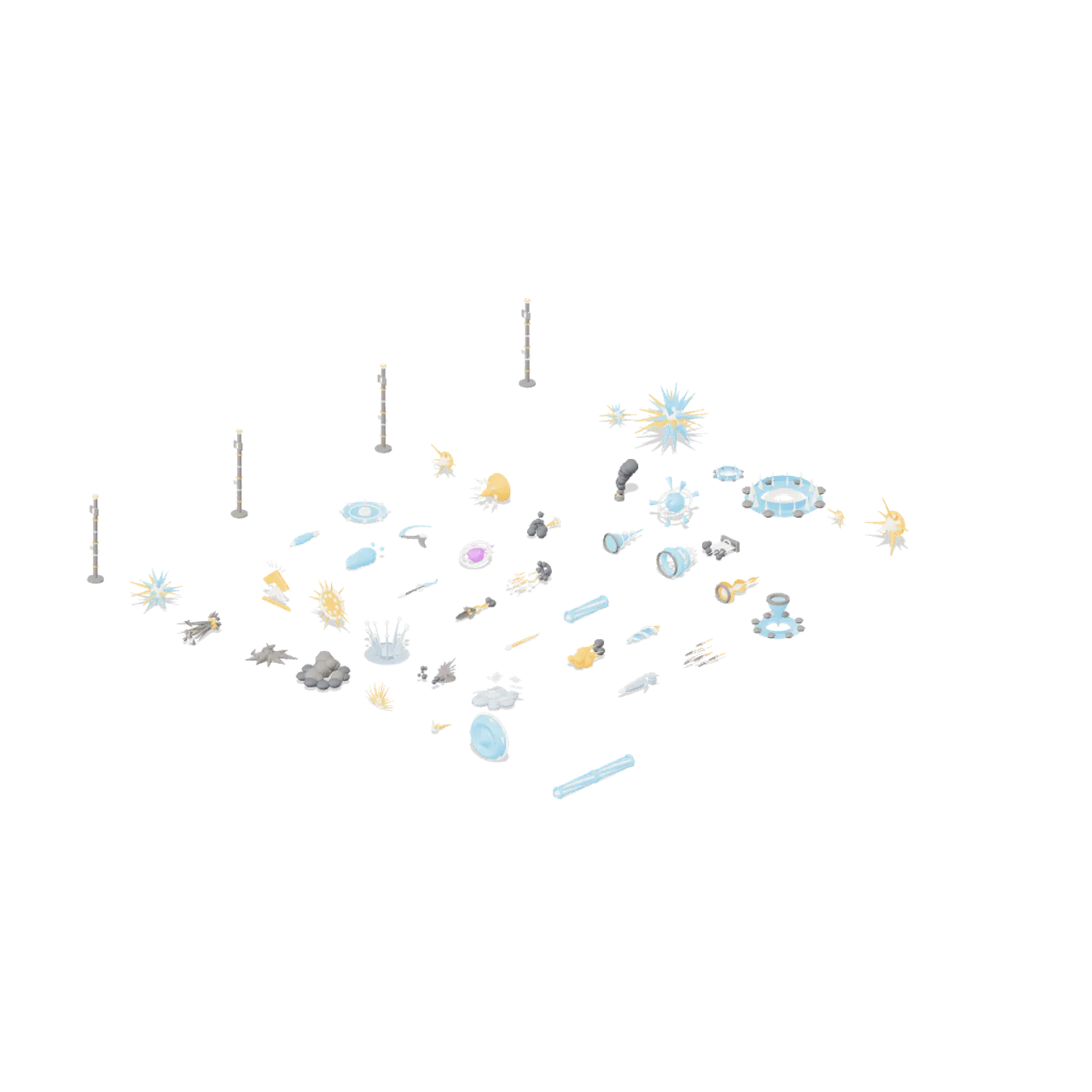 VFX Mesh Library assembled scene