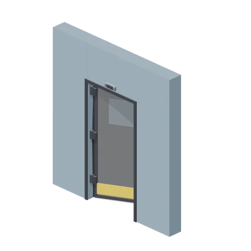 Hinged single door in a wall bay (Animated Mechanisms Kit)